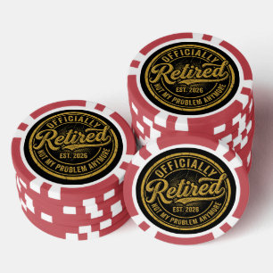 Officieel met pensioen 2026 Gouden Vintage Poker Chips
