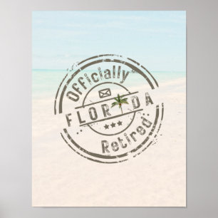 Officieel met Pensioen aan het Tropische Strand va Poster