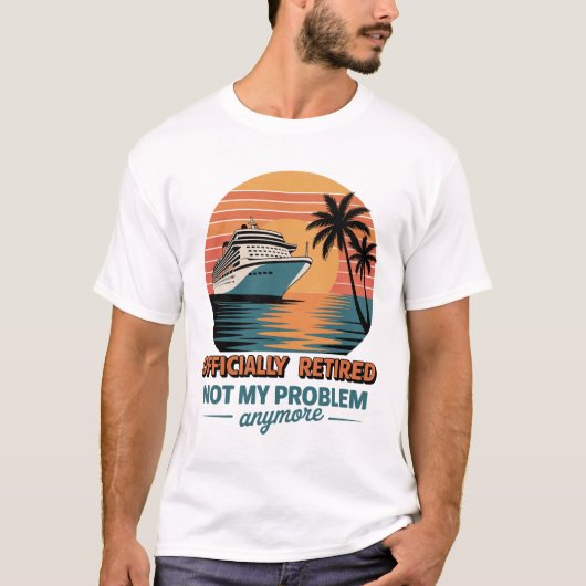 Officieel met Pensioen Cruise Zonsondergang T-shirt (Voorkant)