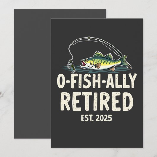 Officieel met pensioen Est. 2025 Pensioen Visser V Bedankkaart (Voorkant / Achterkant)