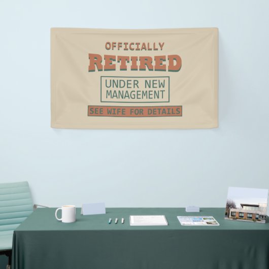 officieel met pensioen gegaan onder nieuw beheer spandoek (Beurs)