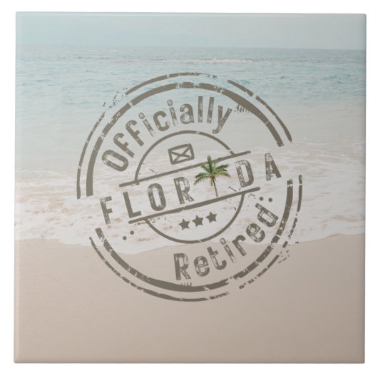 Officieel met pensioen in Florida Tropical Beach O Tegeltje (Voorkant)