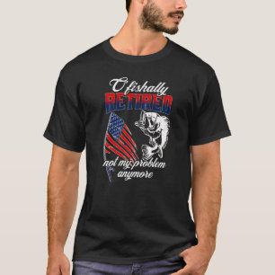 Officieel Met Pensioen Met Hengel En Amerikaanse V T-shirt