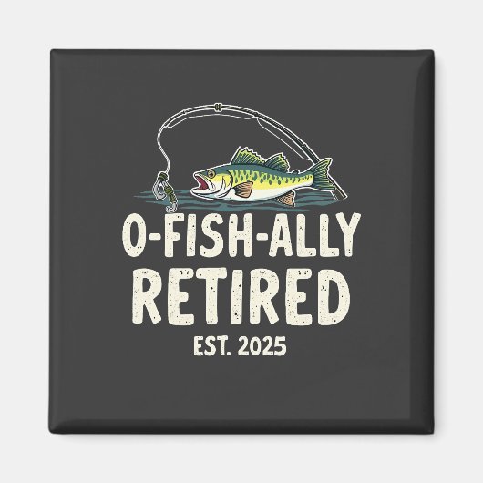 Officieel met pensioen per 2025 Gepensioneerde Vis Magneet (Voorkant)