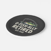 Officieel met pensioen per 2025 Gepensioneerde Vis Papieren Bordje (Gekanteld)