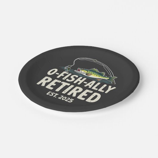 Officieel met pensioen per 2025 Gepensioneerde Vis Papieren Bordje (Gekanteld)