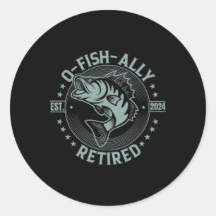 Officieel Met Pensioen Vissen 2024 O-vissen-ally M Ronde Sticker