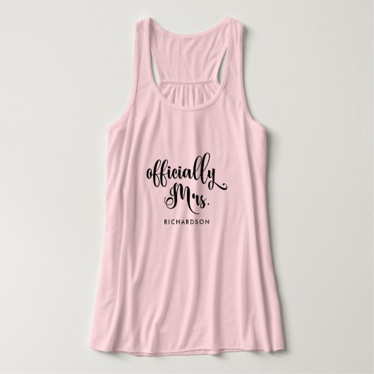 Officieel mevrouw | Nieuwe bruid gepersonaliseerd Tanktop (Design voorkant)
