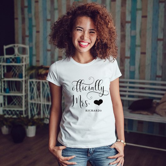 Officieel mevrouw | Nieuwe bruid met hart T-shirt