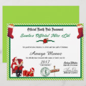 Officieel Noordpooldocument van de kerstman Feestdagenkaart (Voorkant / Achterkant)