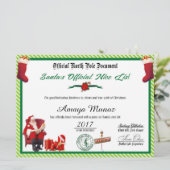 Officieel Noordpooldocument van de kerstman Feestdagenkaart (Staand voorkant)