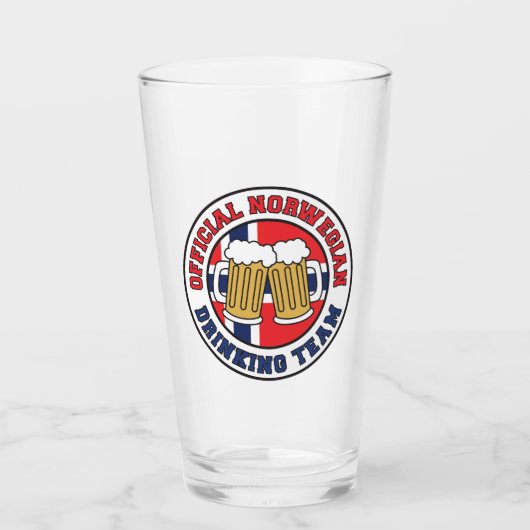 Officieel Noors Drink team Glas (Voorkant)
