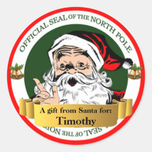 Officieel North Pole Seal Gift Label