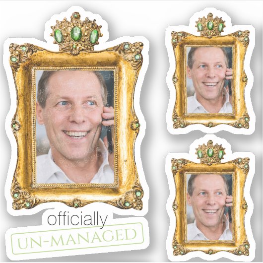 officieel onbeheerde pensioneringsfeest sticker (Voorkant)