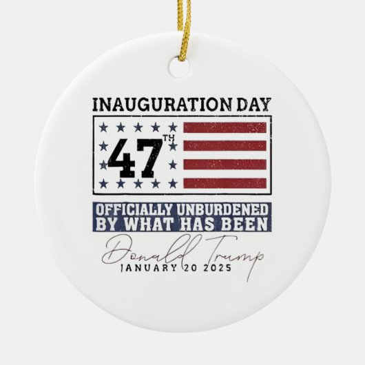 Officieel Onbezwaard Door Wat Trump 47 Is Gewest Keramisch Ornament (Voorkant)