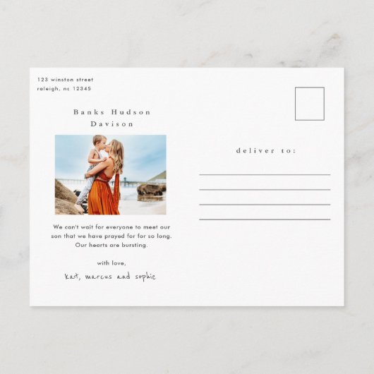 Officieel ons | Minimale fotoadoptie Briefkaart (Achterkant)