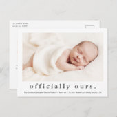 Officieel ons | Minimale fotoadoptie Briefkaart (Voorkant / Achterkant)