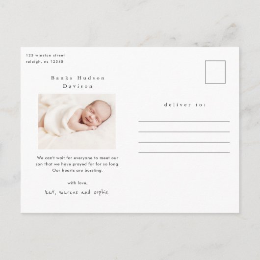 Officieel ons | Minimale fotoadoptie Briefkaart (Achterkant)