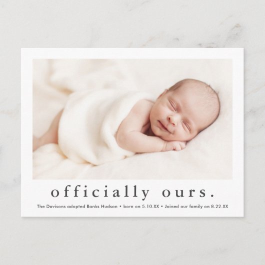 Officieel ons | Minimale fotoadoptie Briefkaart (Voorkant)