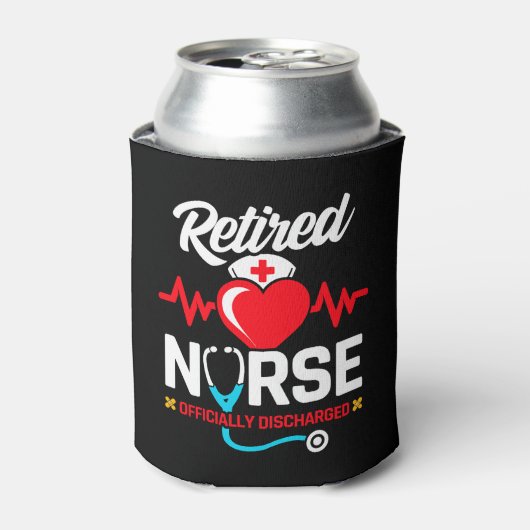 officieel ontslagen gepensioneerde verpleegkundige blikjeskoeler (Blikje Voorkant)