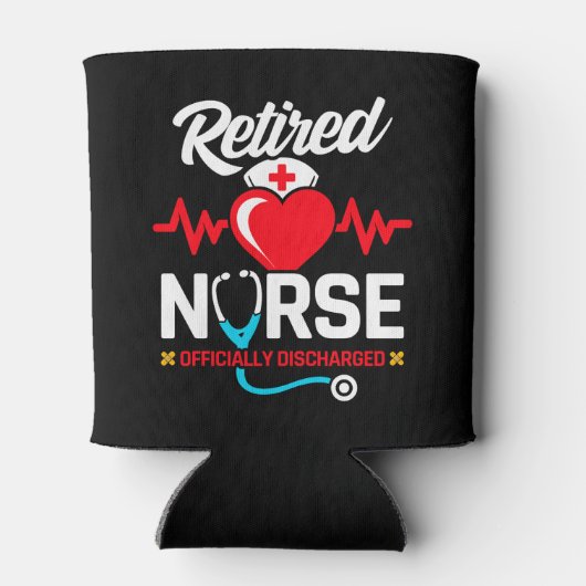 officieel ontslagen gepensioneerde verpleegkundige blikjeskoeler (Achterkant)