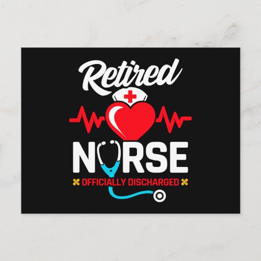 officieel ontslagen gepensioneerde verpleegkundige briefkaart (Voorkant)