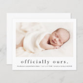 Officieel onze aankondiging van fotogoedkeuring (Voorkant / Achterkant)