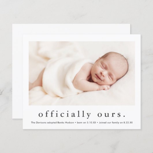 Officieel onze aankondiging van fotogoedkeuring (Voorkant / Achterkant)