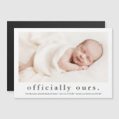 Officieel onze aankondiging van minimale fotoadopt (Voorkant / Achterkant)