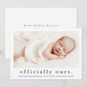 Officieel onze minimale fotogoedkeuring aankondiging (Voorkant / Achterkant)