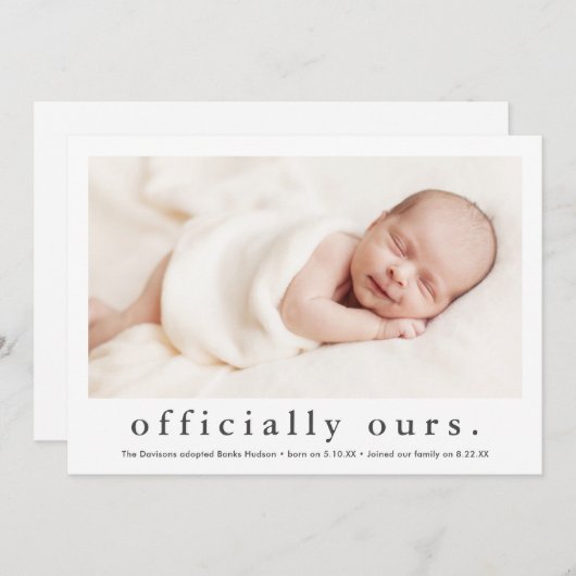 Officieel onze minimale fotogoedkeuring aankondiging (Voorkant / Achterkant)