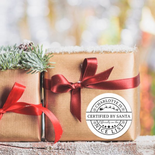 Officieel op de Nice List Sticker Kerst Elf