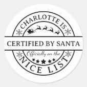 Officieel op de Nice List Sticker Kerst Elf (Voorkant)
