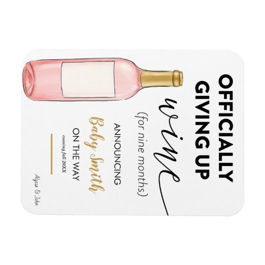 Officieel opgeven van wijn zwangerschap aankondigi magneet (Horizontaal)