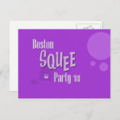 Officieel PAARS Briefkaart van Boston Squee Party (Voorkant / Achterkant)