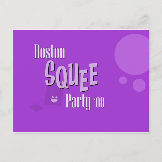 Officieel PAARS Briefkaart van Boston Squee Party (Voorkant)