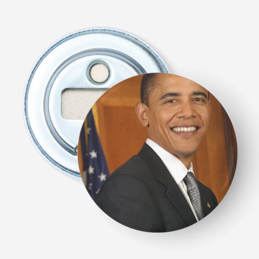 Officieel portret van Barack Obama Button Flesopener (Voorkant)