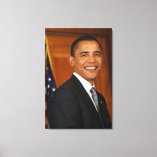 Officieel portret van Barack Obama Canvas Afdruk (Voorkant)