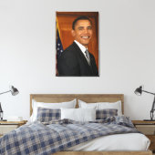 Officieel portret van Barack Obama Canvas Afdruk (Insitu (Slaapkamer))