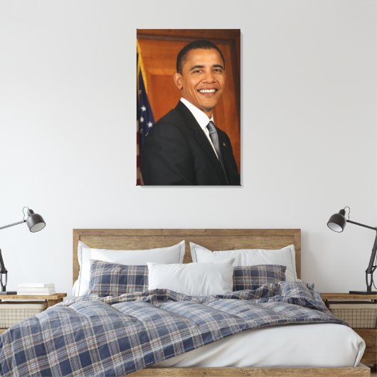 Officieel portret van Barack Obama Canvas Afdruk (Insitu (Slaapkamer))