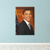 Officieel portret van Barack Obama Canvas Afdruk (Insitu (Houten vloer))