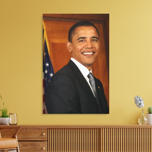 Officieel portret van Barack Obama Canvas Afdruk (Insitu (Woonkamer))