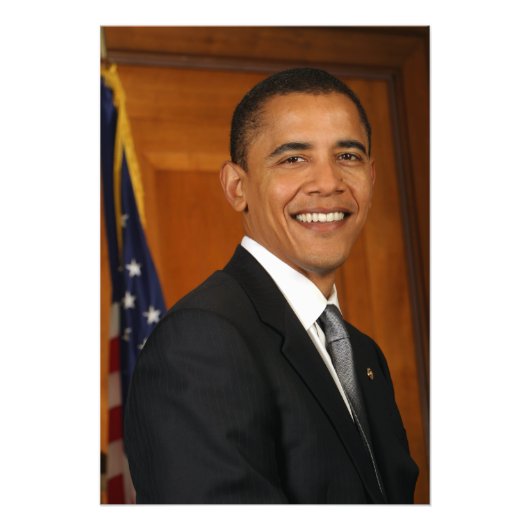 Officieel portret van Barack Obama Foto Afdruk (Voorkant)