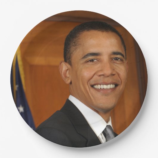 Officieel portret van Barack Obama Papieren Bordje (Voorkant)