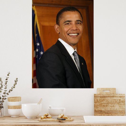 Officieel portret van Barack Obama Poster (Keuken)