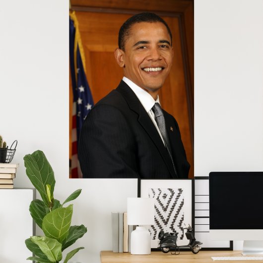 Officieel portret van Barack Obama Poster (Thuiskantoor)