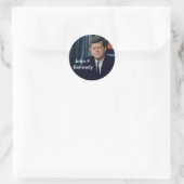 Officieel portret van de JFK van het publieke dome Ronde Sticker (Tas)