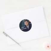 Officieel portret van de JFK van het publieke dome Ronde Sticker (Envelop)