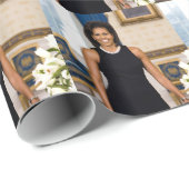 Officieel portret van First Lady Michelle Obama Cadeaupapier (Rol Hoek)