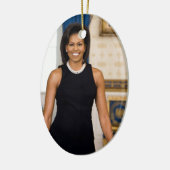 Officieel portret van First Lady Michelle Obama Keramisch Ornament (Links)